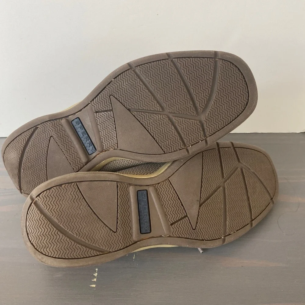 Sperry Intrepid Top Sider Boat Shoes Men 10 Tan Leather Comfort Slip on Shoes‎